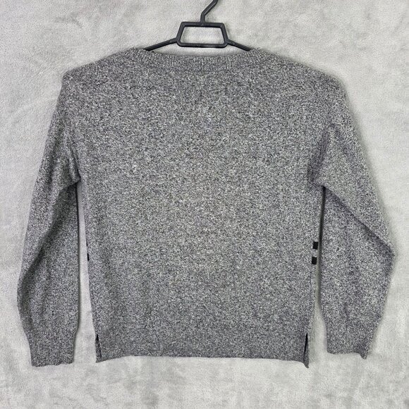 Womens Gap Wool Blend Gray & Black Geometric Sweater Long Sleeve Crewneck M - Picture 4 of 7